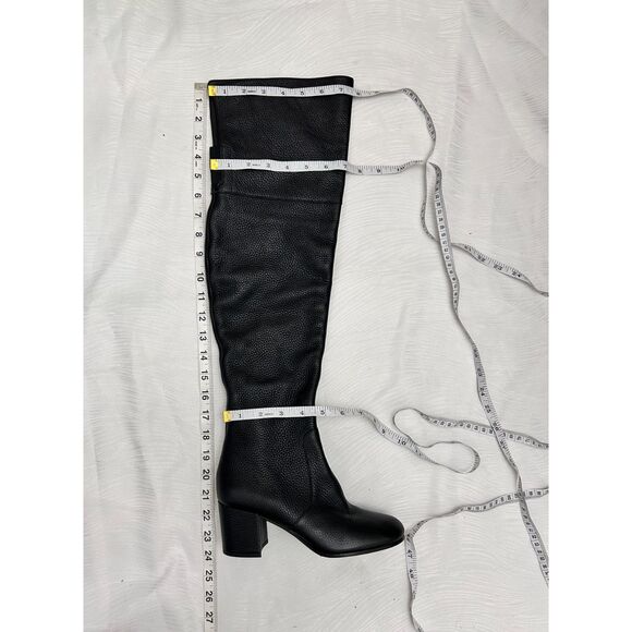 Via Spiga Finley Black Leather Tall Over the Knee Block Heel Boots - Sz 5.5M - Picture 8 of 9